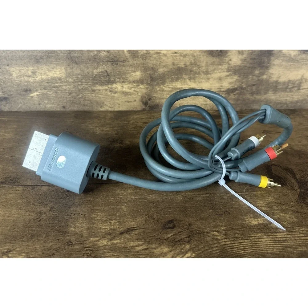 Genuine OEM Microsoft XBOX 360 Composite GREY AV Cable X810972-001 Tested